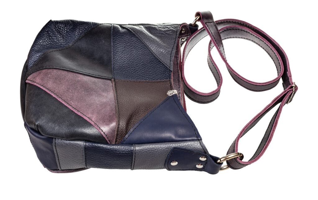 patchwork leather crossbody bag isolated