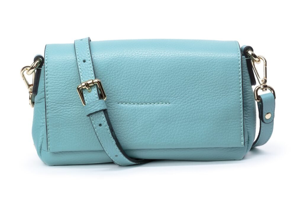Women's fashion crossbody bag isolated on white background