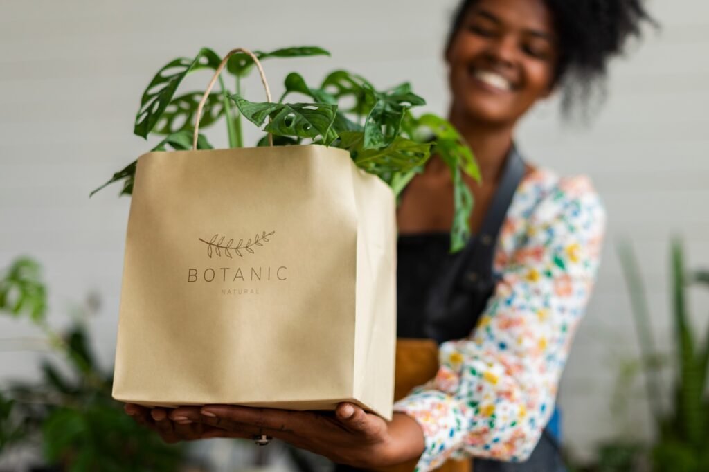 Environmentally friendly bag for plant shop