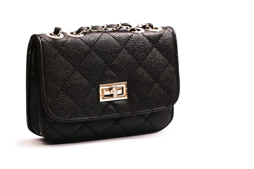 luxury leather female bag isolated on white background