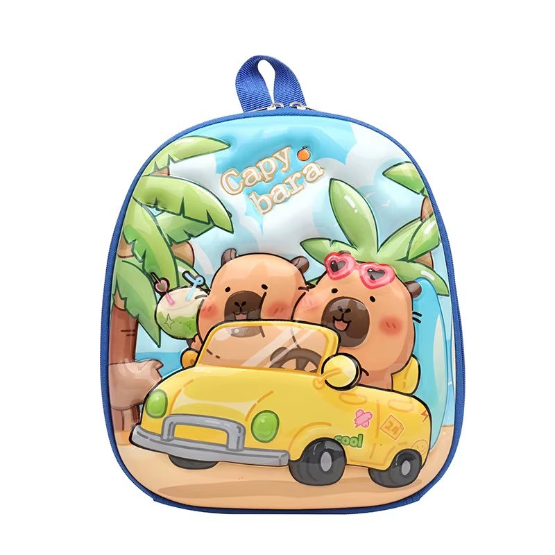 3D hard shell pvc waterproof cartoon kids school backpack