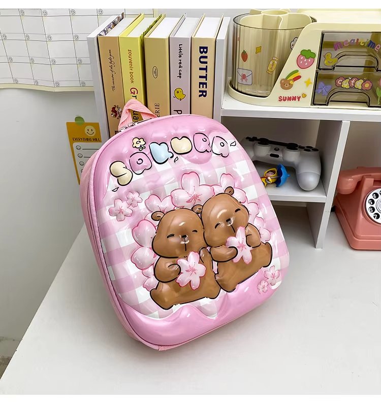 3D hard shell pvc waterproof cartoon kids school backpack