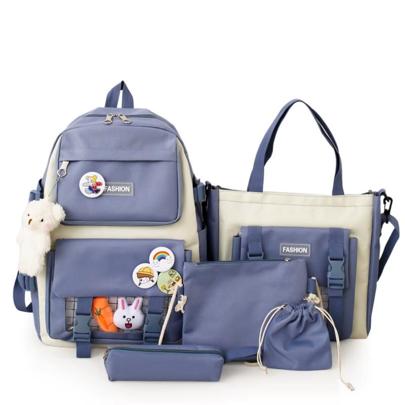 Cartoon 5pcs Per Set Kids School Backpack