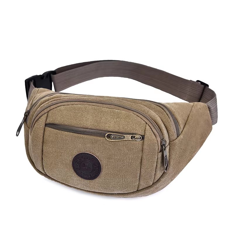 High Quality Multi Pocket Sling Sport Canvas Fanny Bag