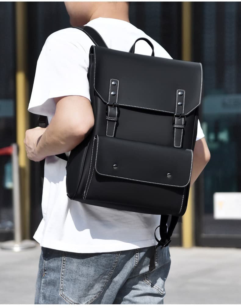  leather business backpack