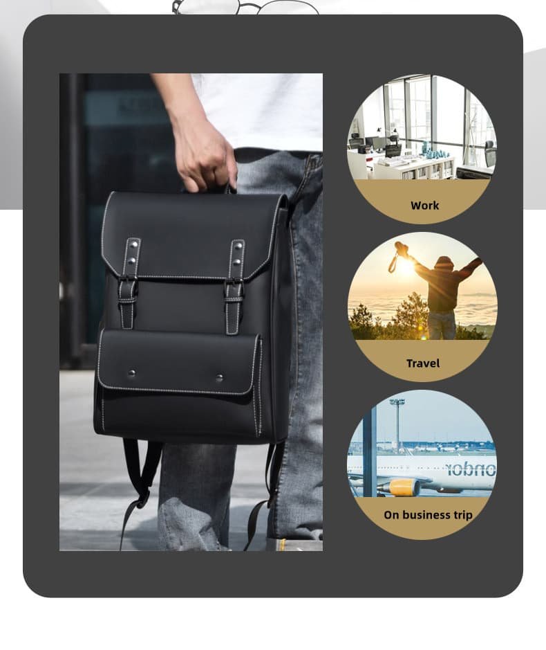  leather business backpack