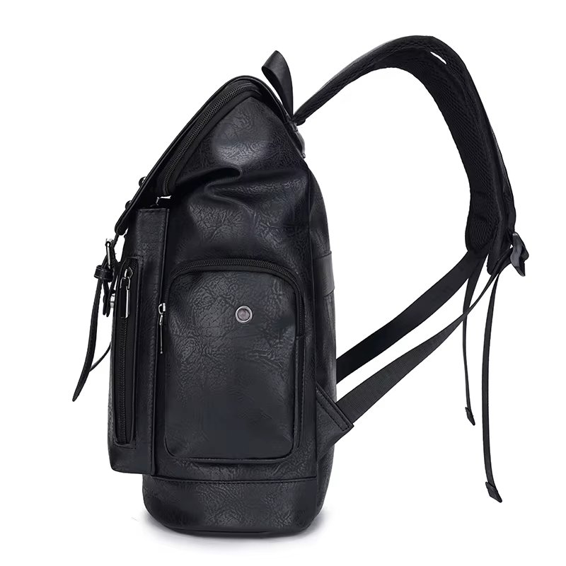 pu leather waterproof backpack 