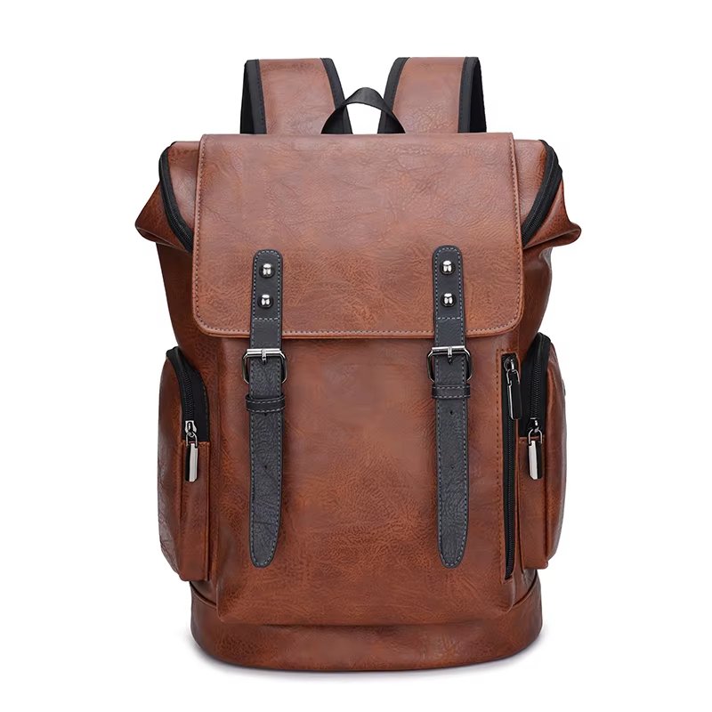 pu leather waterproof backpack