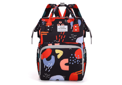 Black-Graffiti-Printed-Diaper-Bag