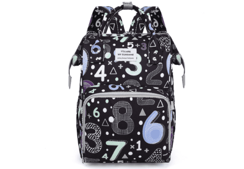 Black-Numbers-Printed-Diaper-Bag