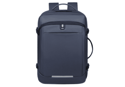 Mens-Blue-Leather-Laptop-Backpack