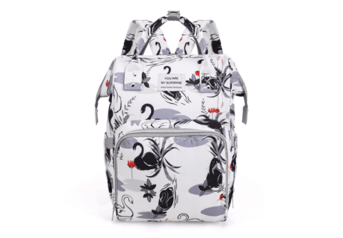 White-Swan-Printed-Diaper-Bag