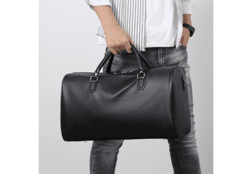 ZMN-1997-Black-Mens-Leather-Duffle-Bag-Model-Display