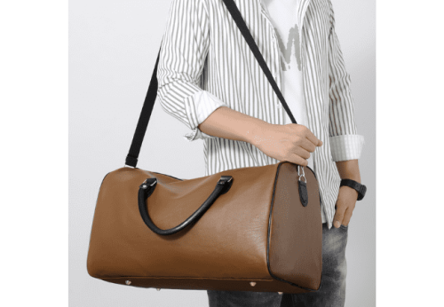 ZMN-1997-Brown-Mens-Leather-Duffle-Bag-Model-Display