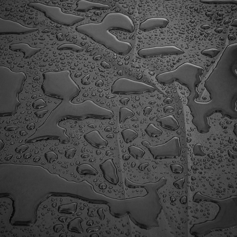 water droplets on a waterproof fabric